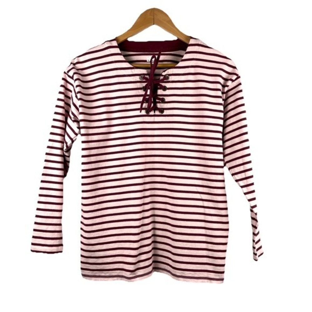 Lands' End Sz XS 100% Cotton Striped Lagenlook 90s Outdoors Classic‎ Logo - Picture 3 of 12
